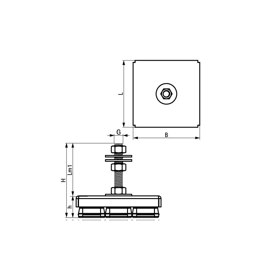 Walraven - nóżki poziomujące elastomerowe VibraTek MR-L 8000/M16