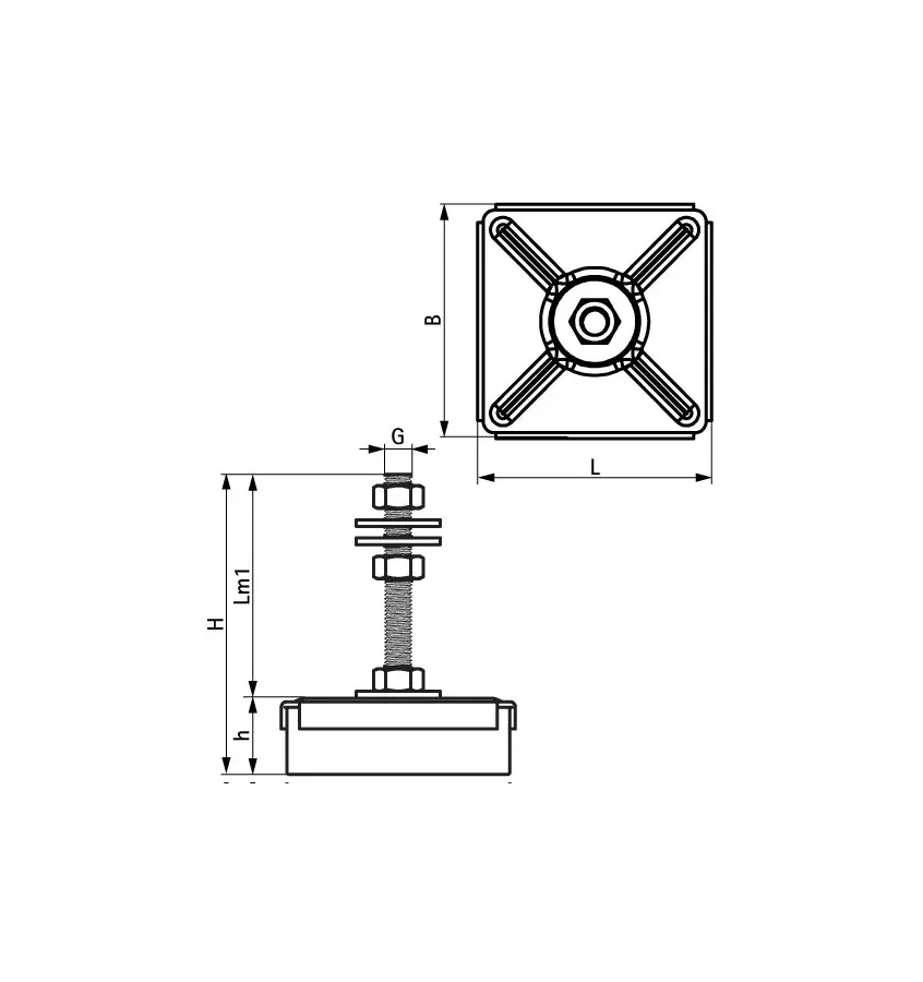 Walraven - nóżki poziomujące elastomerowe VibraTek MR-L 5000/M12