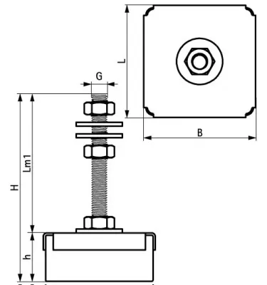 Walraven - nóżki poziomujące elastomerowe VibraTek MR-L 3000/M10