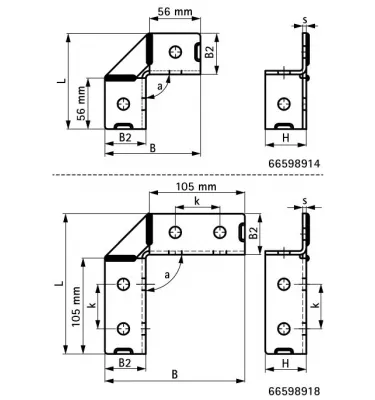 Walraven - strut Kątowniki 90° / 2D BIS BUP1000