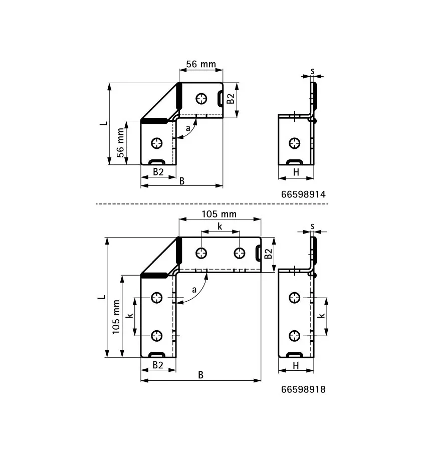 Walraven - strut Kątowniki 90° / 2D BIS BUP1000