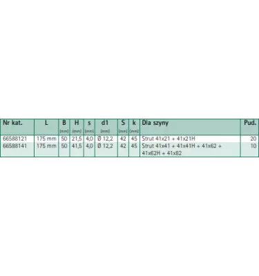 Walraven - łącznik U do szyn montażowych Strut (BUP1000)