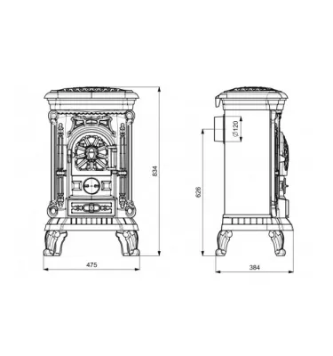 Kawmet - piecyk kominkowy P9 8 kW EKO