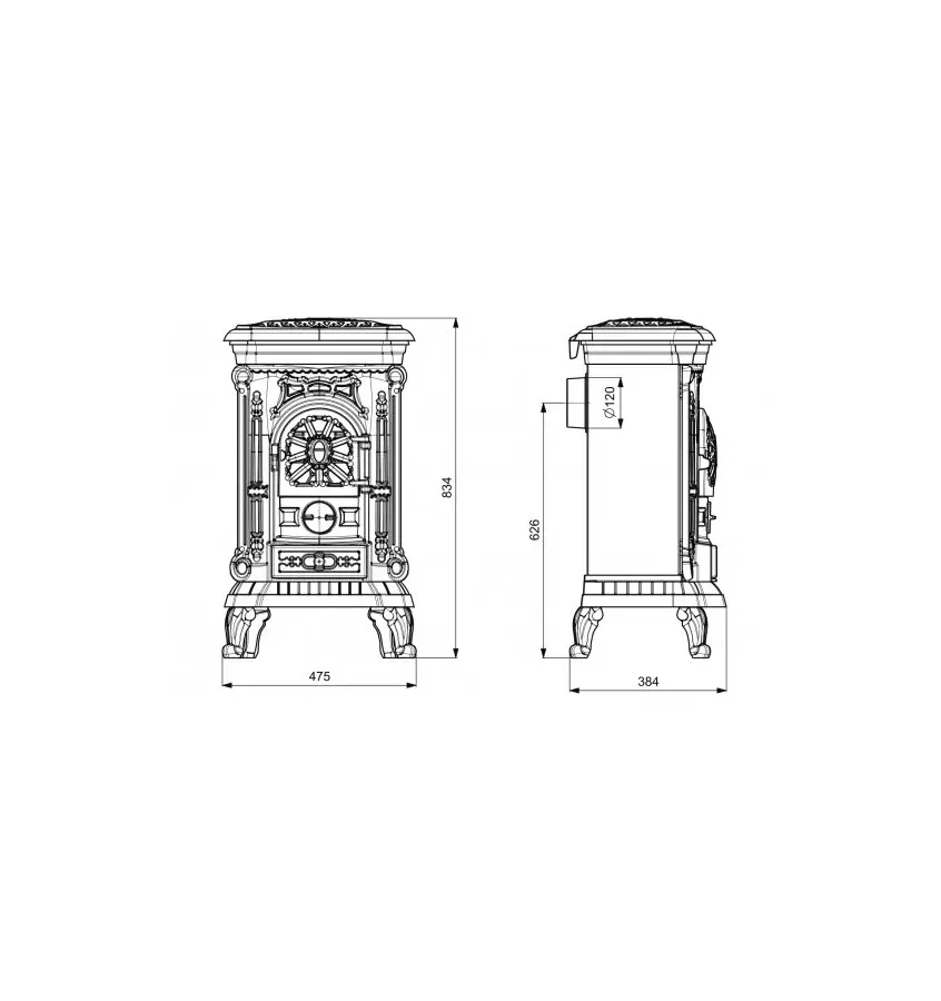 Kawmet - piecyk kominkowy P9 8 kW Eco