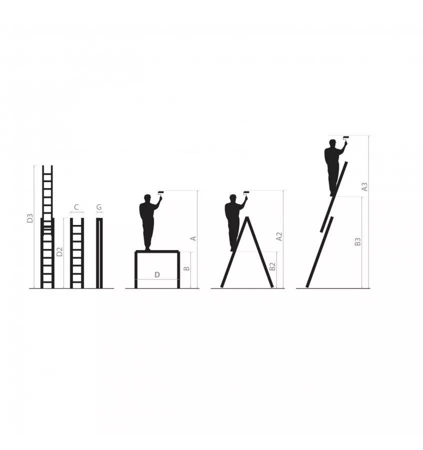 DRABEST - drabina uniwersalna 4x3 stopnie DU PRO 150kg