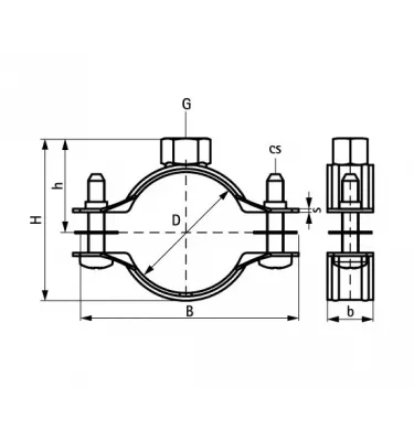 Walraven - obejma bez okładziny M10 2S BIS