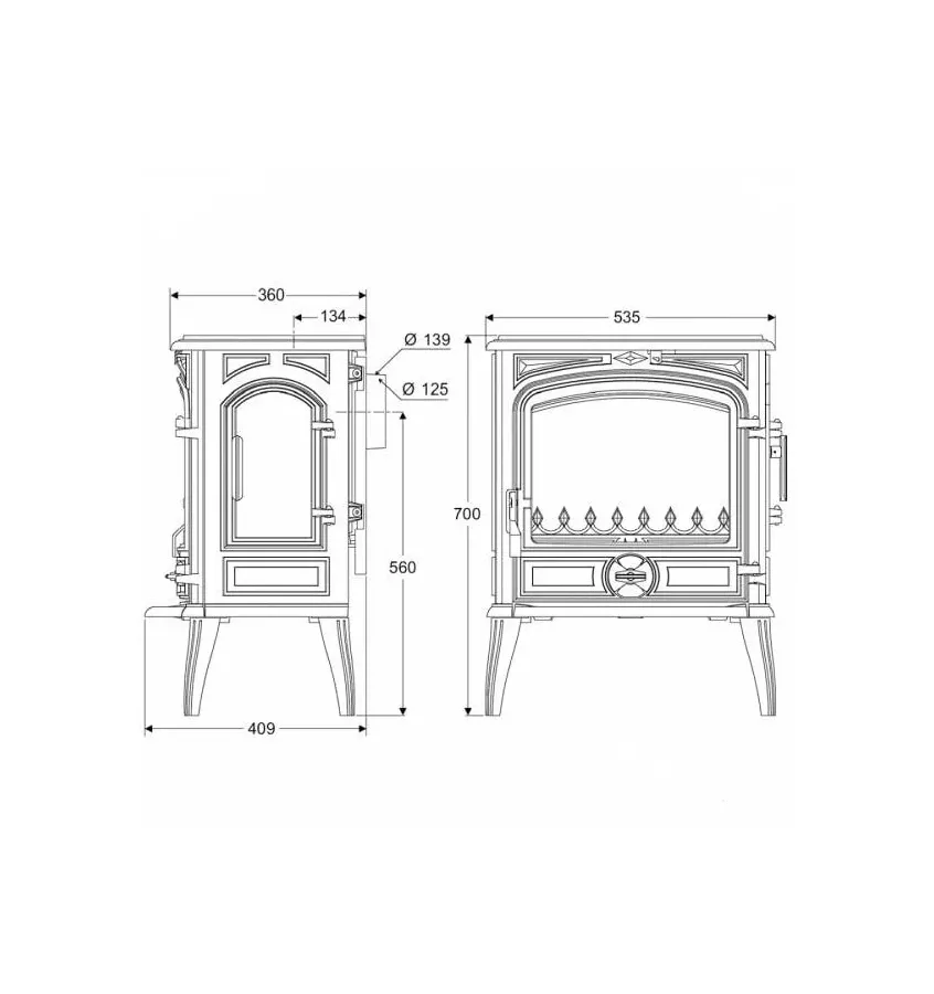 Kawmet - piecyk kominkowy S14 Premium SELENA Eco