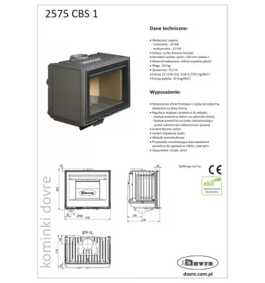 Dovre - wkład kominkowy 2575 CBS1