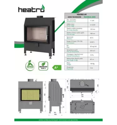 Heatro - wkład kominkowy Heatro 69