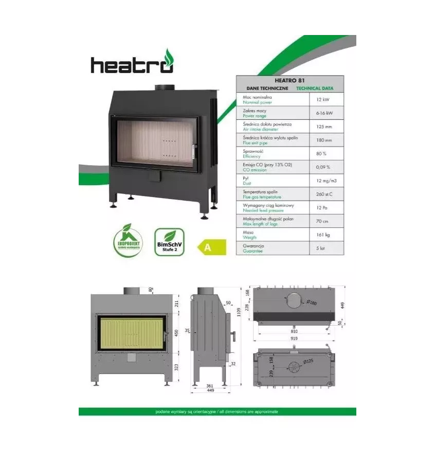 Heatro - wkład kominkowy Heatro 81