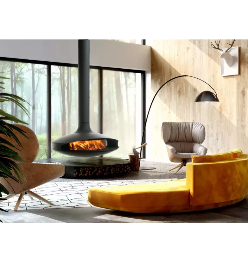 Focus - kominek na drewno GYROFOCUS przeszklony