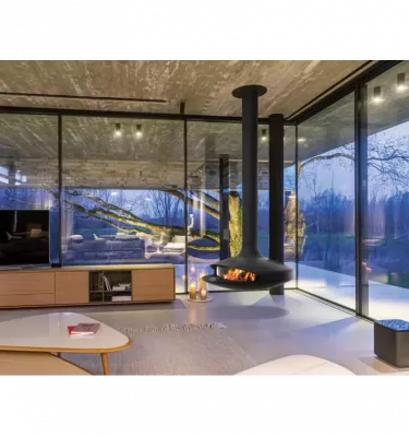 Focus - kominek na drewno GYROFOCUS przeszklony