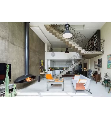 Focus - kominek na drewno ANTEFOCUS ścienny