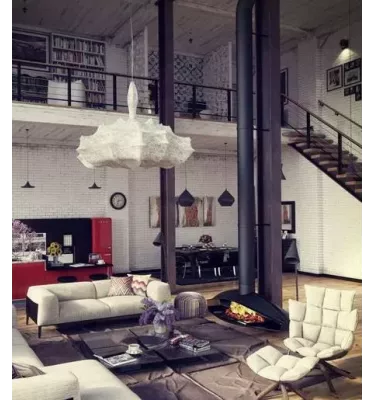 Focus - kominek na drewno ANTEFOCUS podwieszany