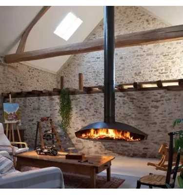Focus - kominek na drewno ANTEFOCUS podwieszany