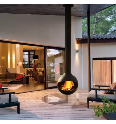 Focus - kominek na drewno BATHYSCAFOCUS Outdoor czarny