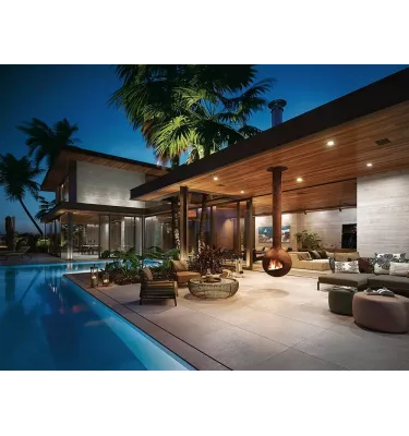 Focus - kominek na drewno BATHYSCAFOCUS Outdoor stal rdzewiona