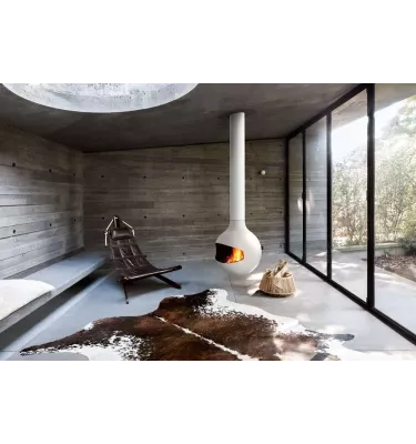 Focus - kominek na drewno BATHYSCAFOCUS centralny biały