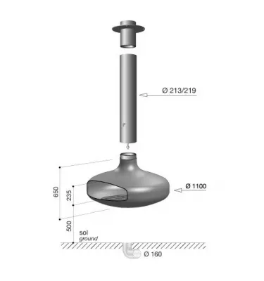 Focus - kominek na drewno DOMOFOCUS centralny biały