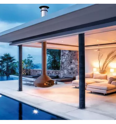 Focus - kominek na drewno ERGOFOCUS Outdoor stal rdzewiona