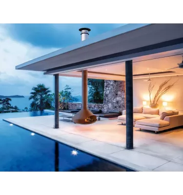 Focus - kominek na drewno ERGOFOCUS Outdoor stal rdzewiona