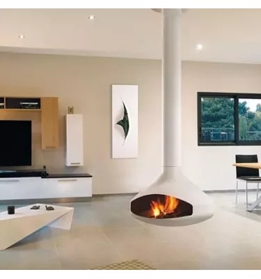 Focus - kominek na drewno ERGOFOCUS centralny biały