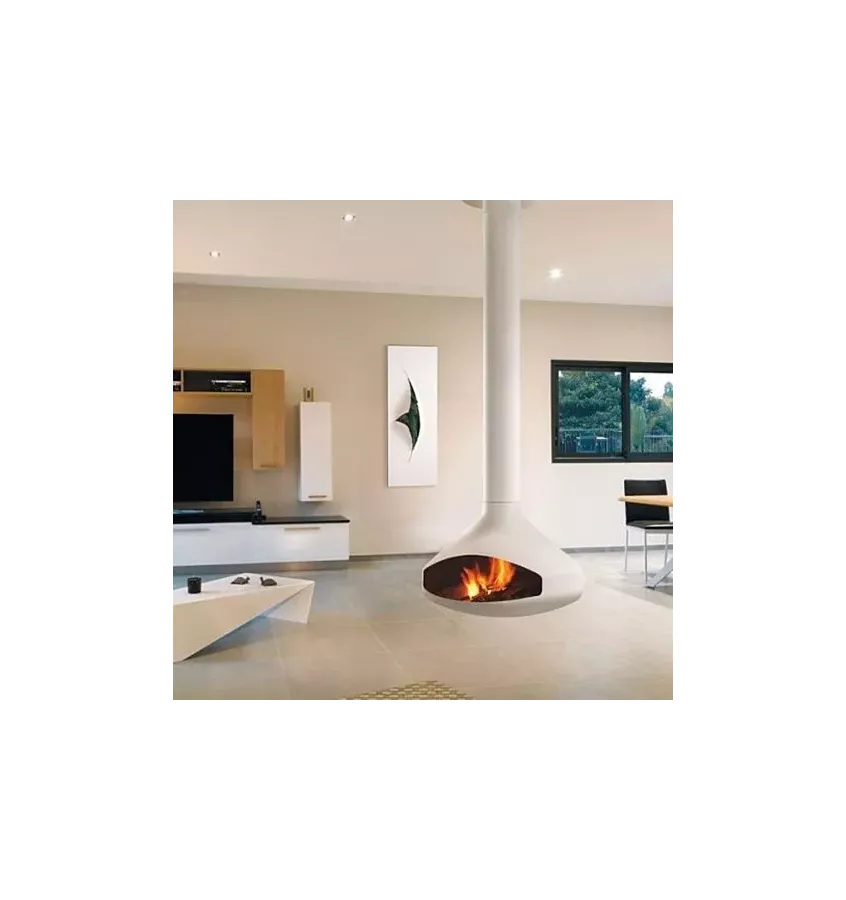 Focus - kominek na drewno ERGOFOCUS centralny biały