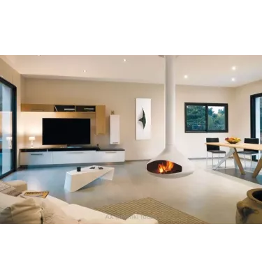 Focus - kominek na drewno ERGOFOCUS centralny biały