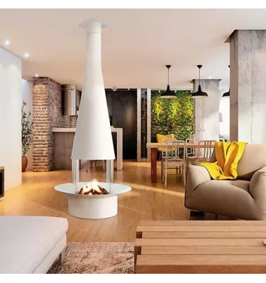 Focus - kominek gazowy FILIOFOCUS centralny biały