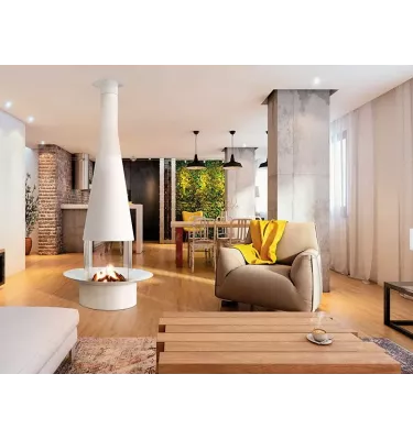 Focus - kominek gazowy FILIOFOCUS centralny biały