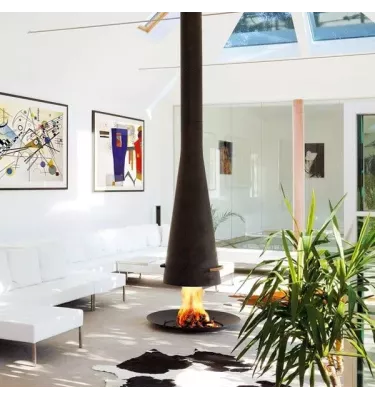 Focus - kominek na drewno FILIOFOCUS centralny teleskopowy