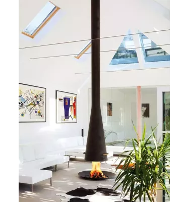 Focus - kominek na drewno FILIOFOCUS centralny teleskopowy