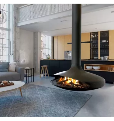 Focus - kominek gazowy GYROFOCUS centralny czarny