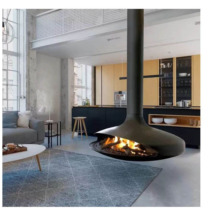 Focus - kominek gazowy GYROFOCUS centralny czarny