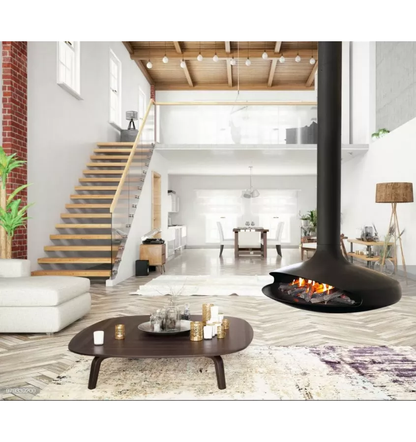 Focus - kominek gazowy GYROFOCUS centralny czarny