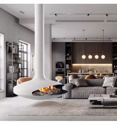 Focus - kominek gazowy GYROFOCUS centralny biały