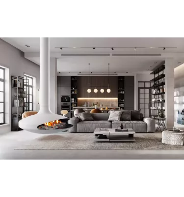 Focus - kominek gazowy GYROFOCUS centralny biały