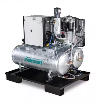 Aircraft - stacjonarna sprężarka tłokowa z 2x 100-litrowymi zbiornikami sprężonego powietrza osuszaczem czynnika chłodniczego fi