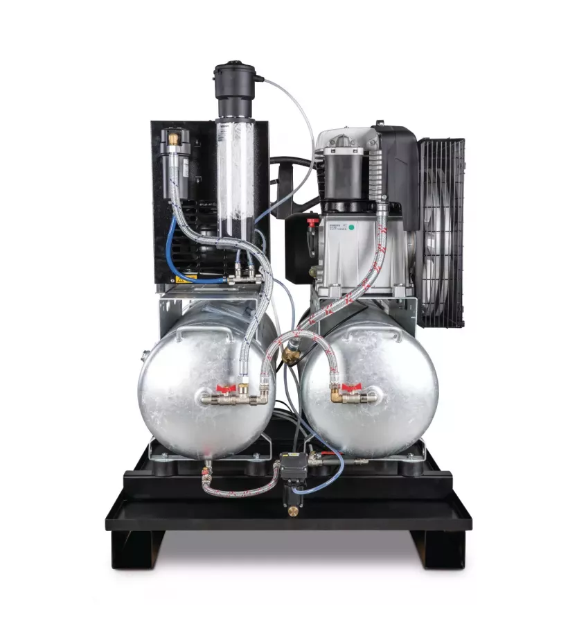 Aircraft - stacjonarna sprężarka tłokowa z 2x 100-litrowymi zbiornikami sprężonego powietrza osuszaczem czynnika chłodniczego fi