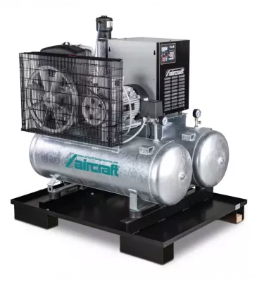 Aircraft - stacjonarna sprężarka tłokowa z 2x 100-litrowymi zbiornikami sprężonego powietrza osuszaczem czynnika chłodniczego fi