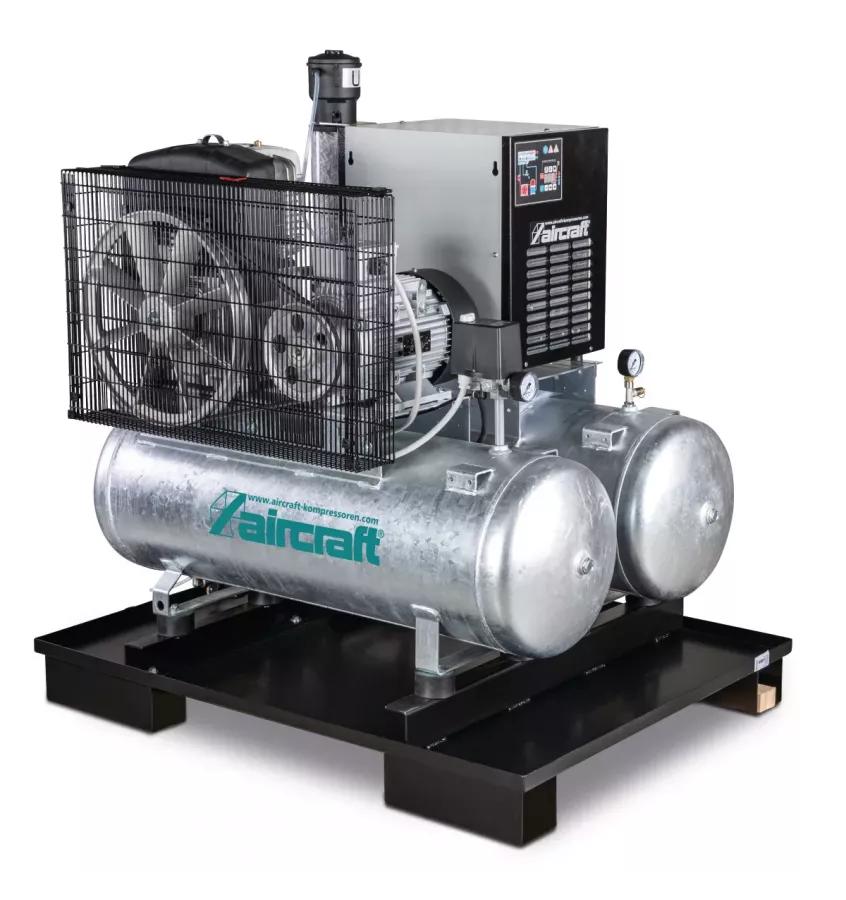 Aircraft - stacjonarna sprężarka tłokowa z 2x 100-litrowymi zbiornikami sprężonego powietrza osuszaczem czynnika chłodniczego fi