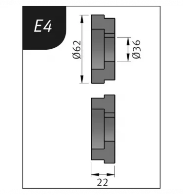 Metallkraft - rolki gnące  Typ E4, Ø 62 x 26 x 22 mm  (3880134)