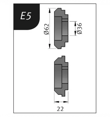 Metallkraft - rolki gnące  Typ E5, Ø 62 x 26 x 22 mm  (3880135)