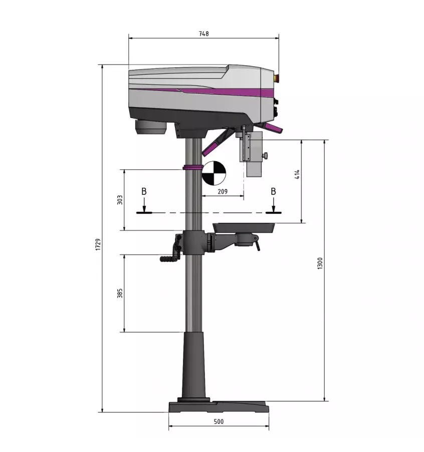 Optimum - wiertarka stojąca OPTIdrill DP 26-F (230 V) (3020620F)