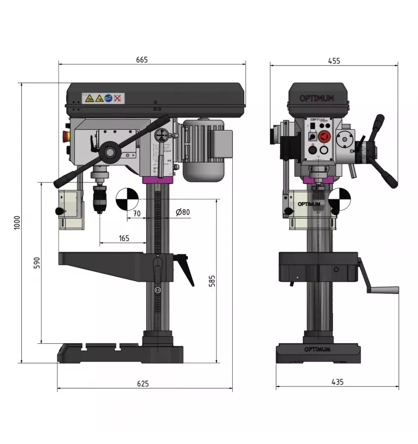 Optimum - wiertarka stołowa OPTIdrill DH 28FT (3020260)