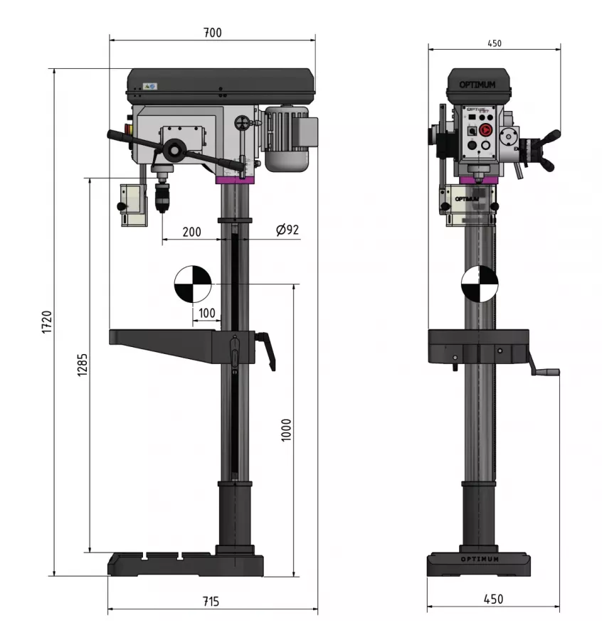 Optimum - wiertarka stojąca OPTIdrill DH 28FS (3020284)