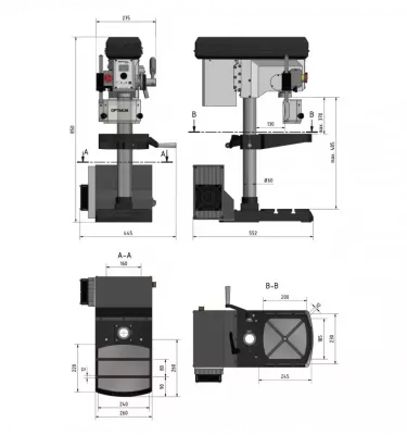 Optimum - wiertarka stołowa OPTIdrill DH 18V (3020220)