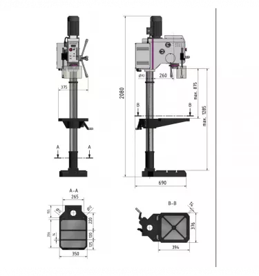 Optimum - wiertarka stojąca OPTIdrill DH 28GSV (3034235)
