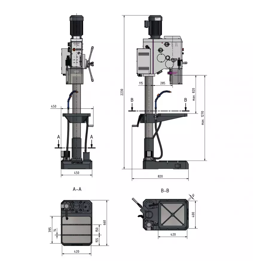 Optimum - wiertarka stojąca OPTIdrill DH 32GSV (3034245)