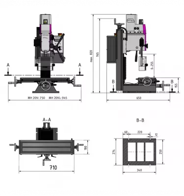 Optimum - wiertarko-frezarka OPTImill MH 20VL (3338132)